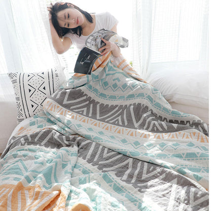 Ownkoti Couette légère en coton avec motif à blocs de couleurs