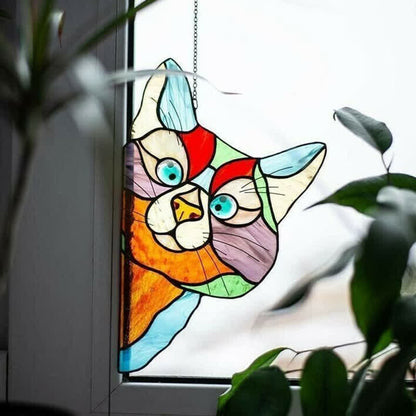 Décoration de fenêtre Ownkoti « Chat tacheté » (achetez-en un, recevez-en un gratuitement)