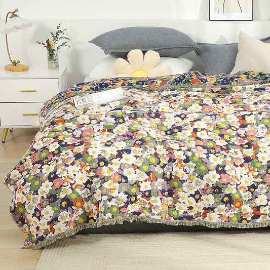 Ownkoti – Couette en coton douce et réversible avec motif floral rustique