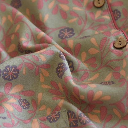 Ensemble de vêtements d'intérieur en coton et soie à fleurs - image 5