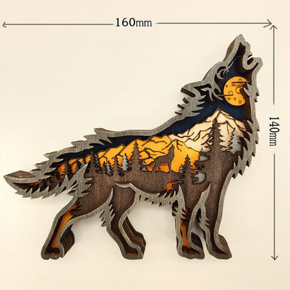 Décoration créative d'animaux de la forêt Ownkoti – Loup