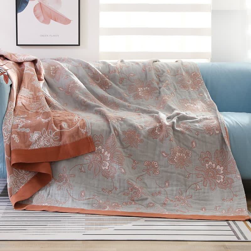 Ownkoti Couverture de canapé légère en coton à motif floral