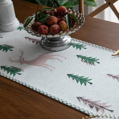 Chemin de table de Noël Ownkoti avec pompon