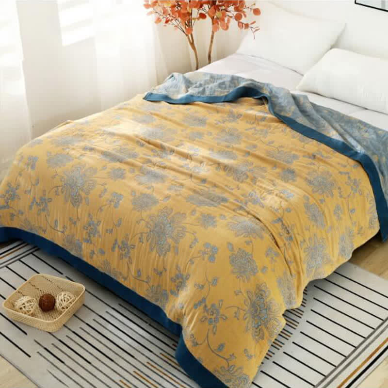 Ownkoti Couverture de canapé légère en coton à motif floral