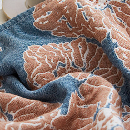 Serviette décorative en coton à imprimé floral Ownkoti (2 pièces)
