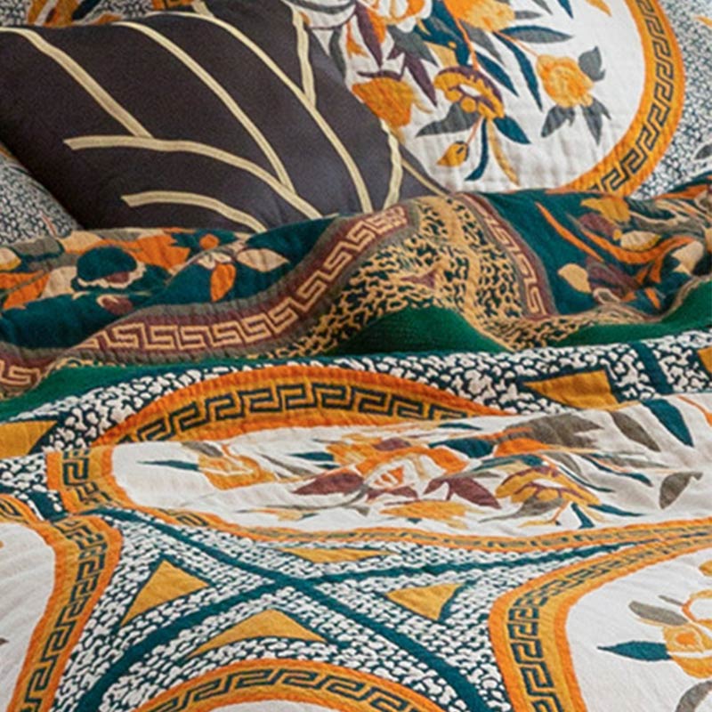 Ownkoti – Couette double face confortable en coton à motif floral