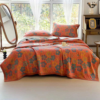 Couette réversible « Splendid Flower » en coton jacquard