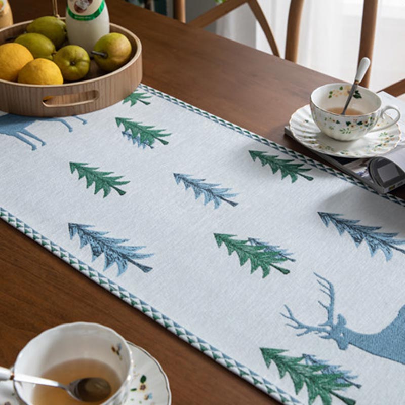 Chemin de table de Noël Ownkoti avec pompon
