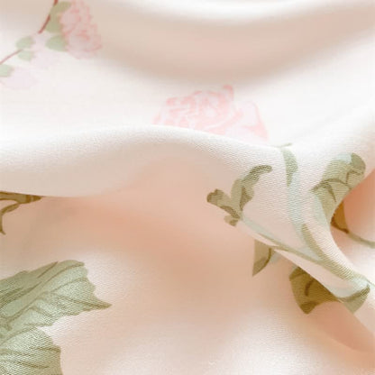 Chemise de nuit douce et respirante à motif floral rose