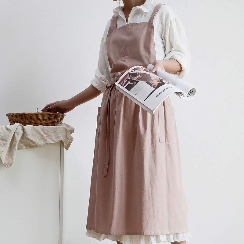 Tablier en coton Ownkoti, tablier imperméable avec poches
