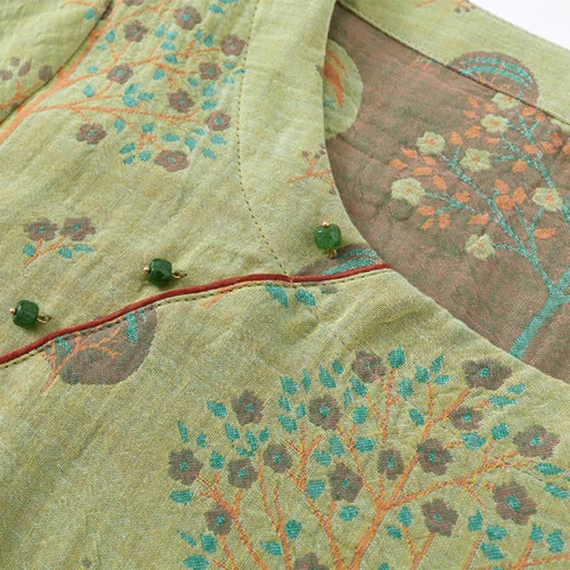 Ensemble de vêtements d'intérieur en coton jacquard avec imprimé feuilles d'arbre - image 7