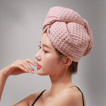 Serviette sèche-cheveux avec motif gaufré et boutons
