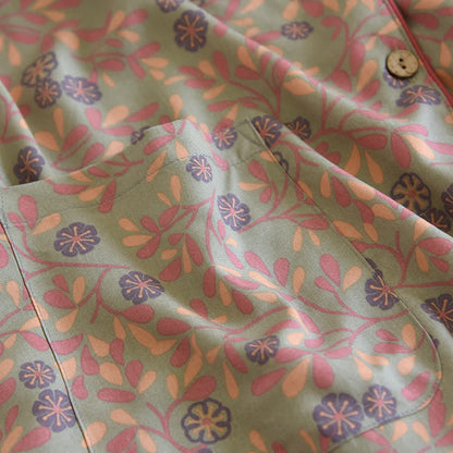 Ensemble de vêtements d'intérieur en coton et soie à fleurs - image 7