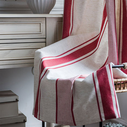 Rideaux en coton et lin rayés Colorblock Ownkoti