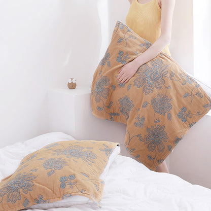 Serviette de toilette double face en coton à motif floral bohème (2 pièces)