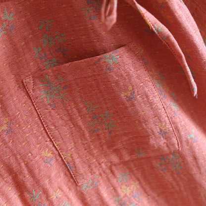 Pyjama peignoir en coton confortable et ample à motif floral