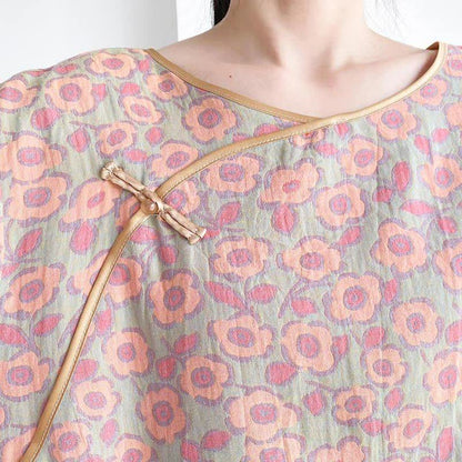 Ensemble de vêtements d'intérieur à col rond et imprimé floral grande taille