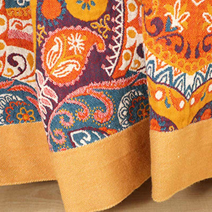 Couverture de canapé en coton bohème orange