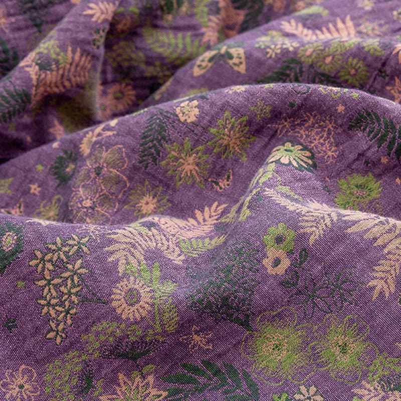 Parure de lit en coton violet à fleurs bohèmes (4 pièces)