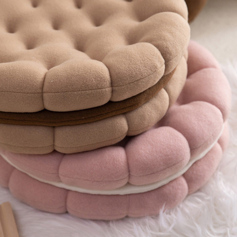 Coussin de siège mignon en forme de biscuit en forme de cercle