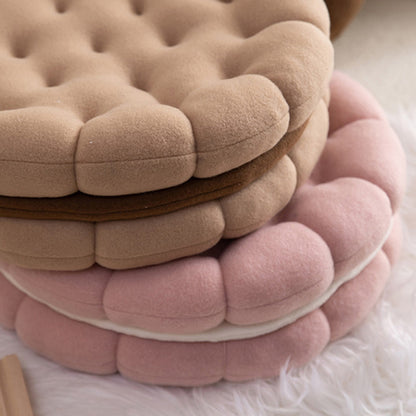 Coussin de siège mignon en forme de biscuit en forme de cercle