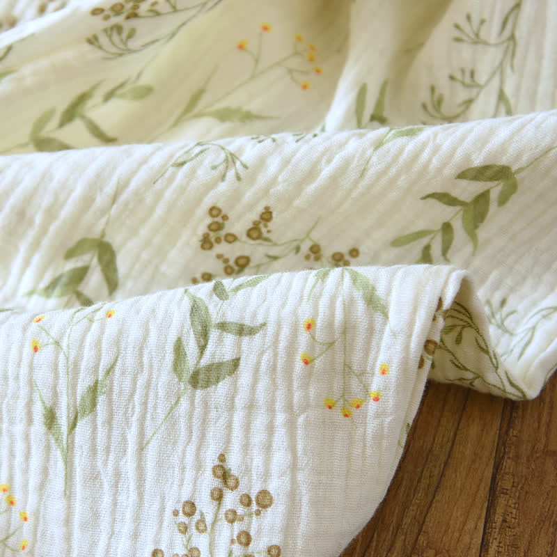 Ensemble pyjama en double gaze de coton à motif floral