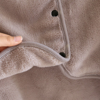 Couverture châle en flanelle douce et unie
