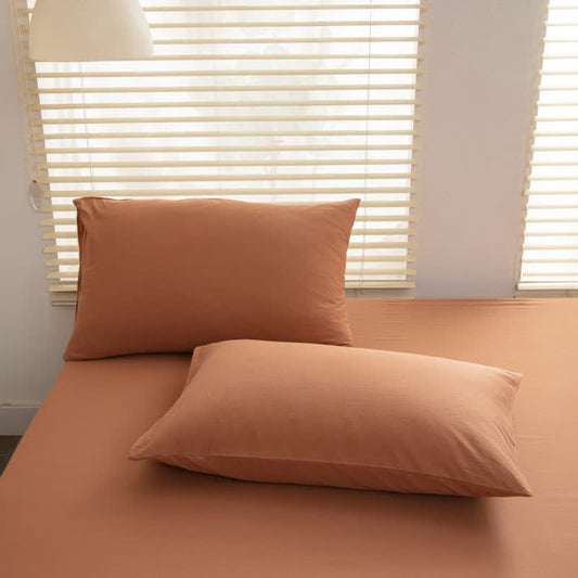 Taie d'oreiller décorative unie en pur coton