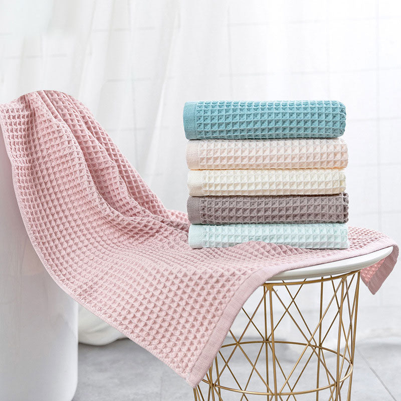Serviette de bain en coton gaufré respirant Ownkoti