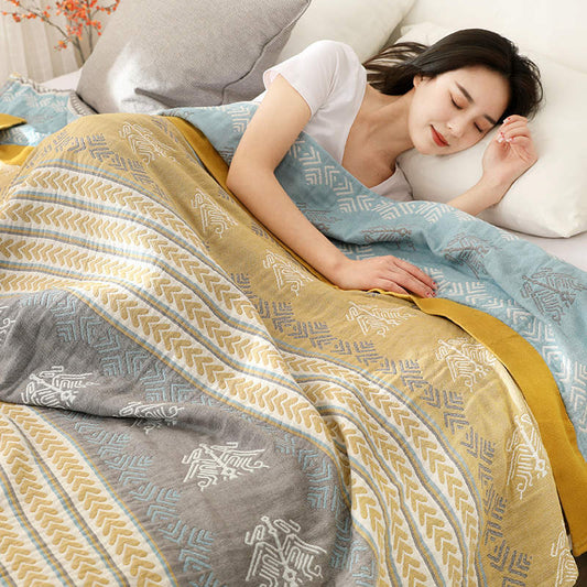 Couette réversible en coton Ownkoti avec imprimé épis de blé