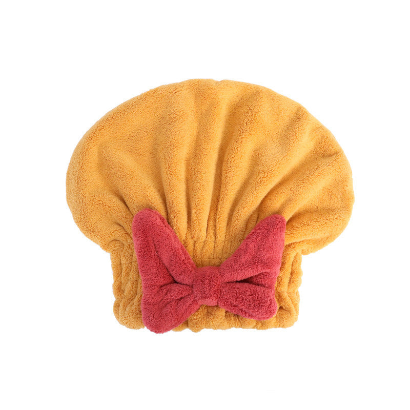 Bonnet séchant les cheveux avec nœud et élastique