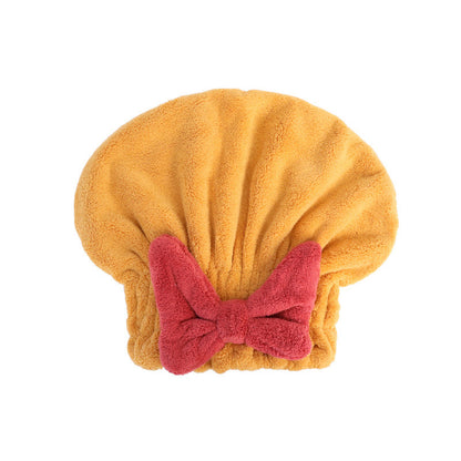 Bonnet séchant les cheveux avec nœud et élastique