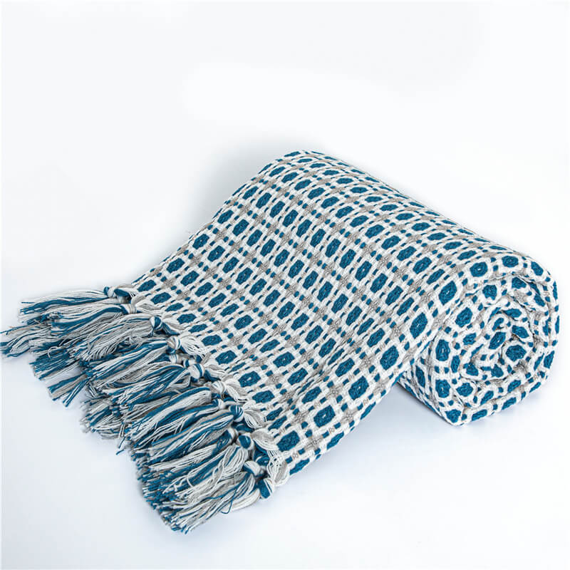 Couverture de canapé tricotée Ownkoti avec pompons