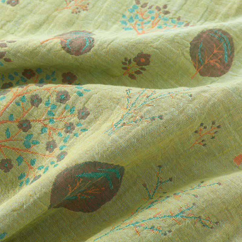 Ensemble de vêtements d'intérieur en coton jacquard avec imprimé feuilles d'arbre - image 14