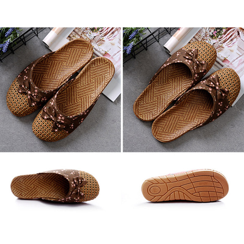 Chaussons plats respirants avec nœud rétro