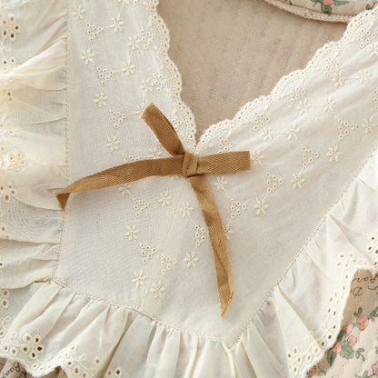 Ensemble de vêtements de détente en coton de style roseraie vintage