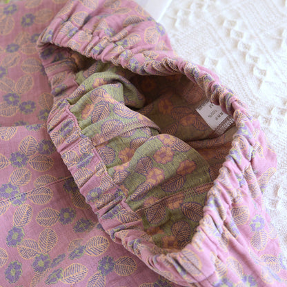 Ensemble pyjama en pur coton avec motif jacquard et feuilles