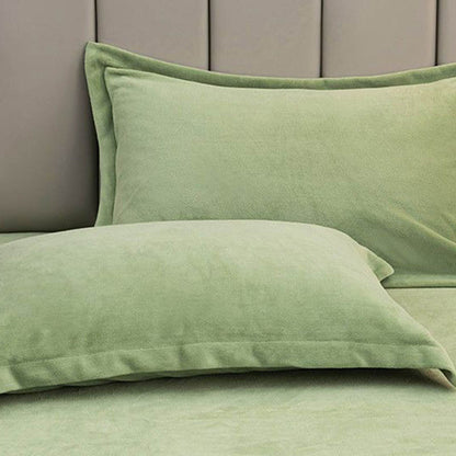 Taies d'oreiller décoratives en velours de couleur unie (2 pièces)