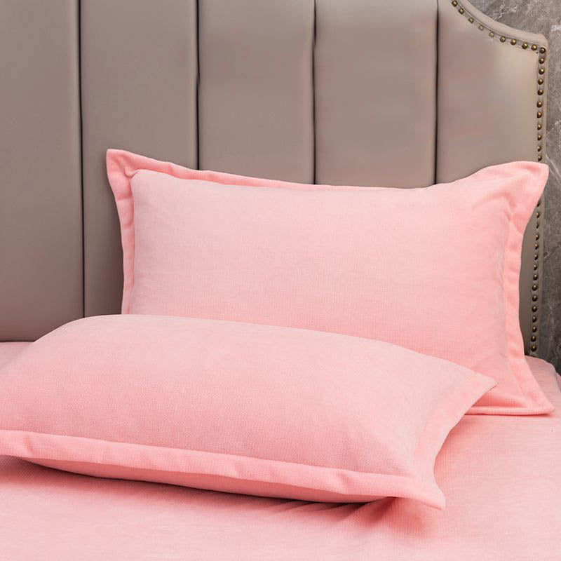 Taies d'oreiller décoratives en velours de couleur unie (2 pièces)