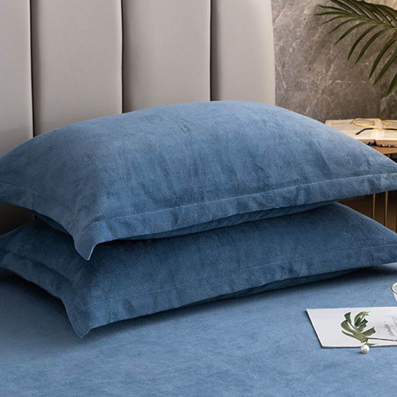 Taies d'oreiller décoratives en velours de couleur unie (2 pièces)