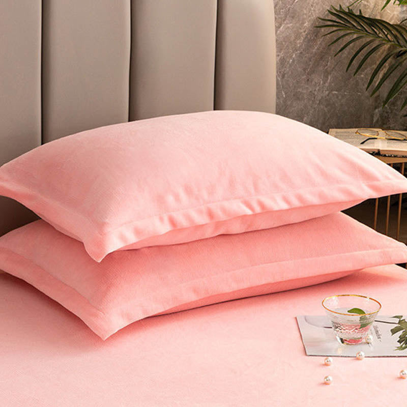 Taies d'oreiller décoratives en velours de couleur unie (2 pièces)