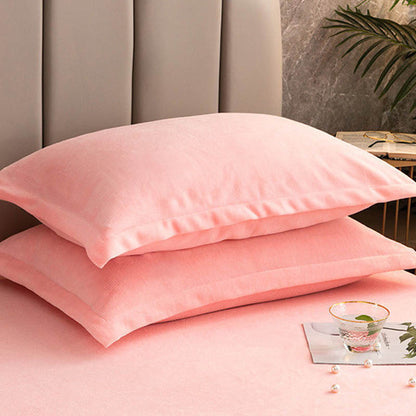 Taies d'oreiller décoratives en velours de couleur unie (2 pièces)
