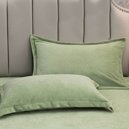 Taies d'oreiller décoratives en velours de couleur unie (2 pièces)
