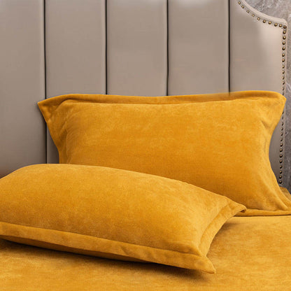 Taies d'oreiller décoratives en velours de couleur unie (2 pièces)