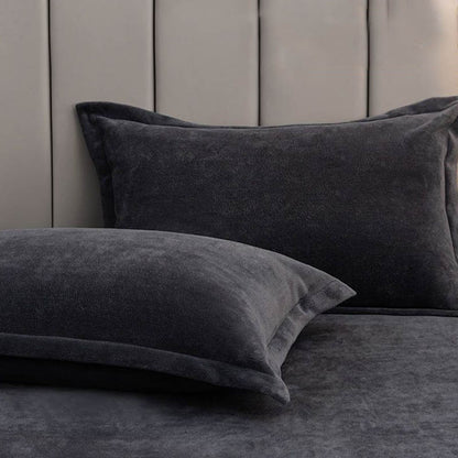 Taies d'oreiller décoratives en velours de couleur unie (2 pièces)
