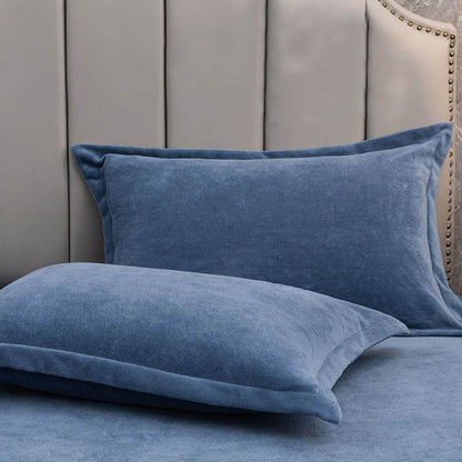Taies d'oreiller décoratives en velours de couleur unie (2 pièces)