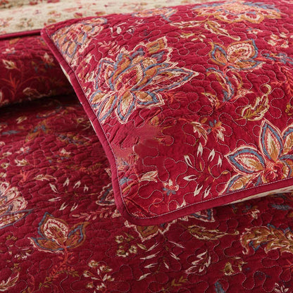 Parure de lit en pur coton à motif floral rétro (3 pièces)