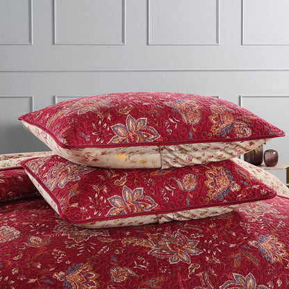 Parure de lit en pur coton à motif floral rétro (3 pièces)
