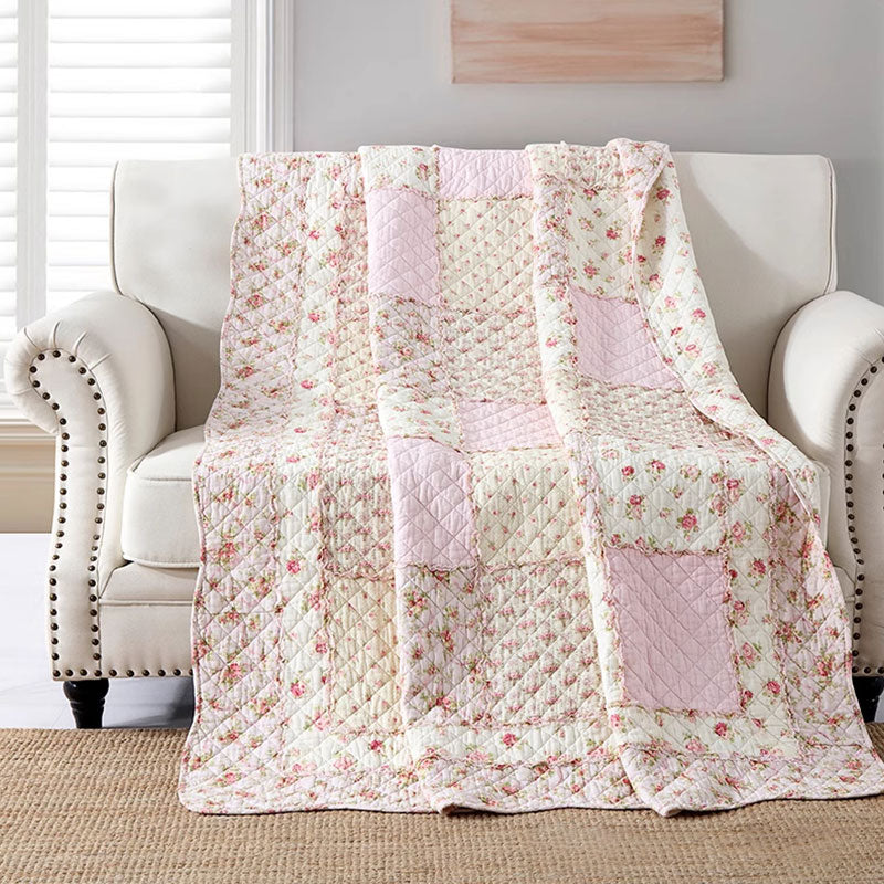 Couette douce en pur coton de style patchwork pastoral