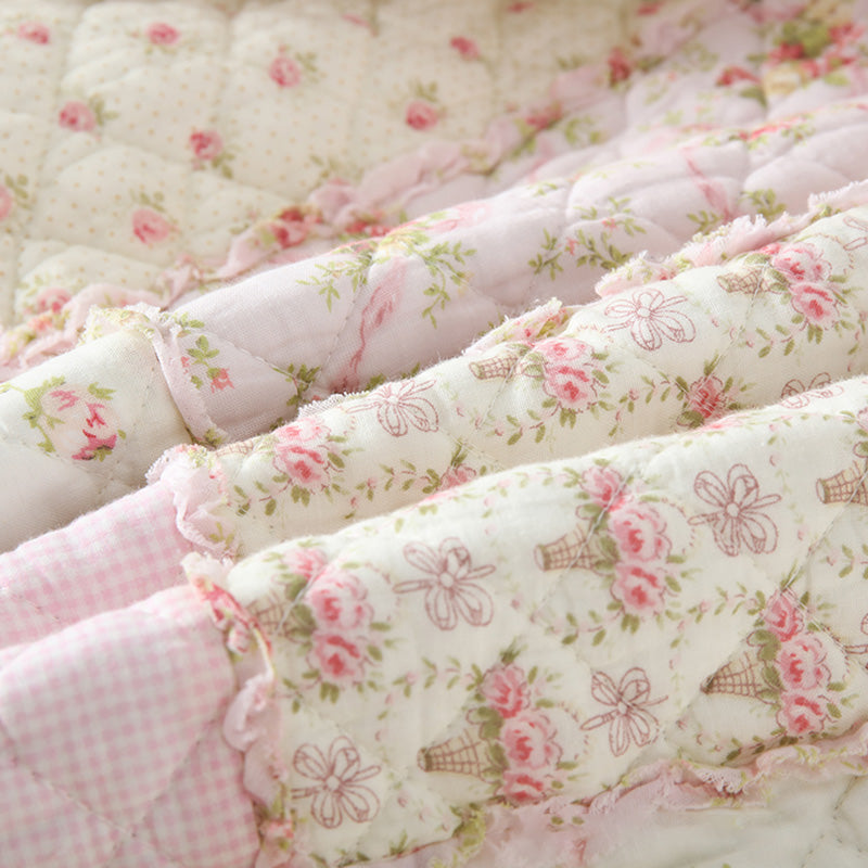 Couette douce en pur coton de style patchwork pastoral